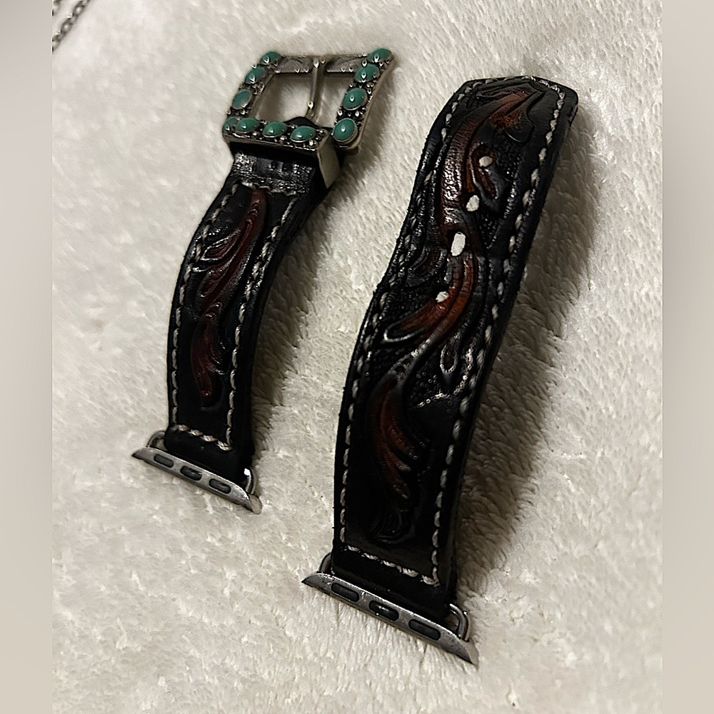 Hand tooled Apple Watch band